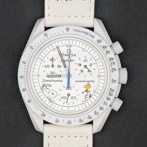 Omega x Swatch MoonSwatch Custom Snoopy Moon Dial Mod – White Watch